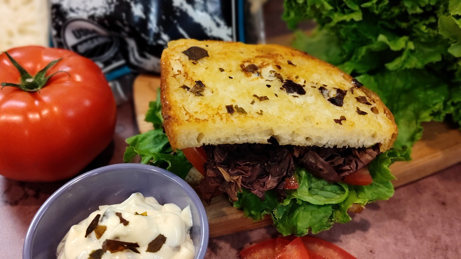 Image of Smoked Dulse, Lettuce & Tomato (DLT) Recipe with Kelp Mayo