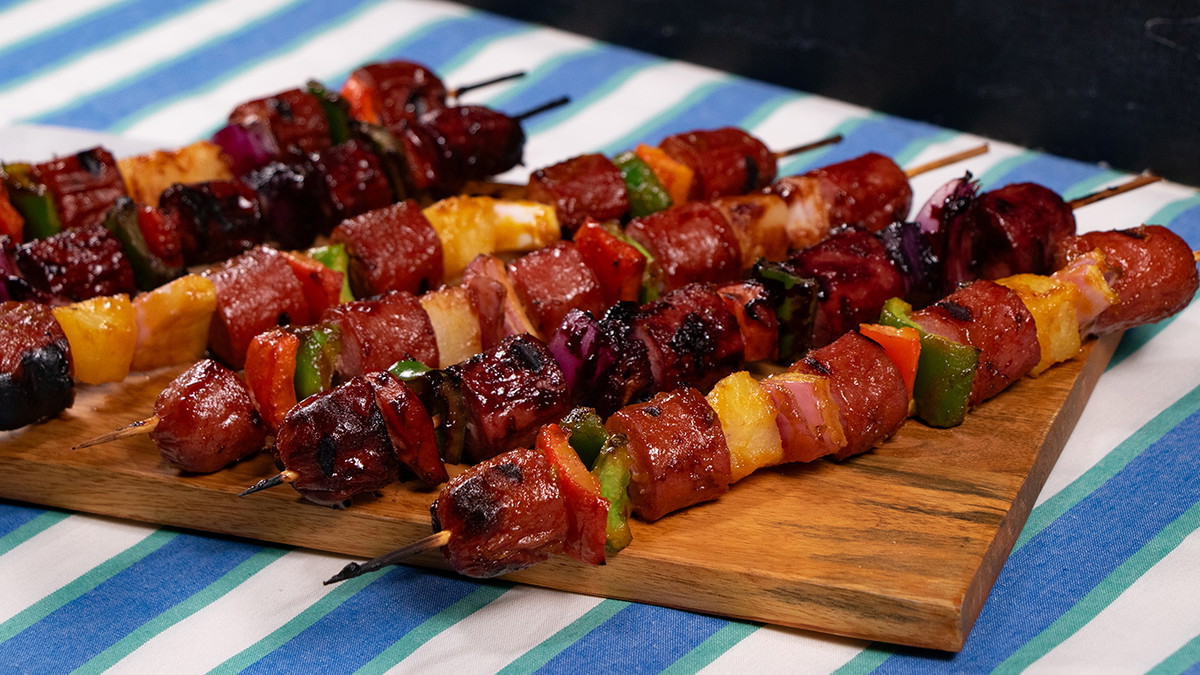 Grilled Hot Dog Skewers