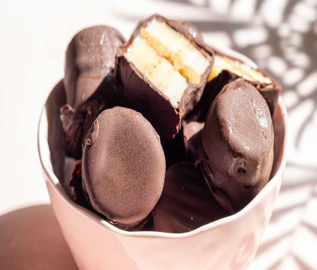 Image of Frozen Chocolate Covered Peanut butter Banana bites