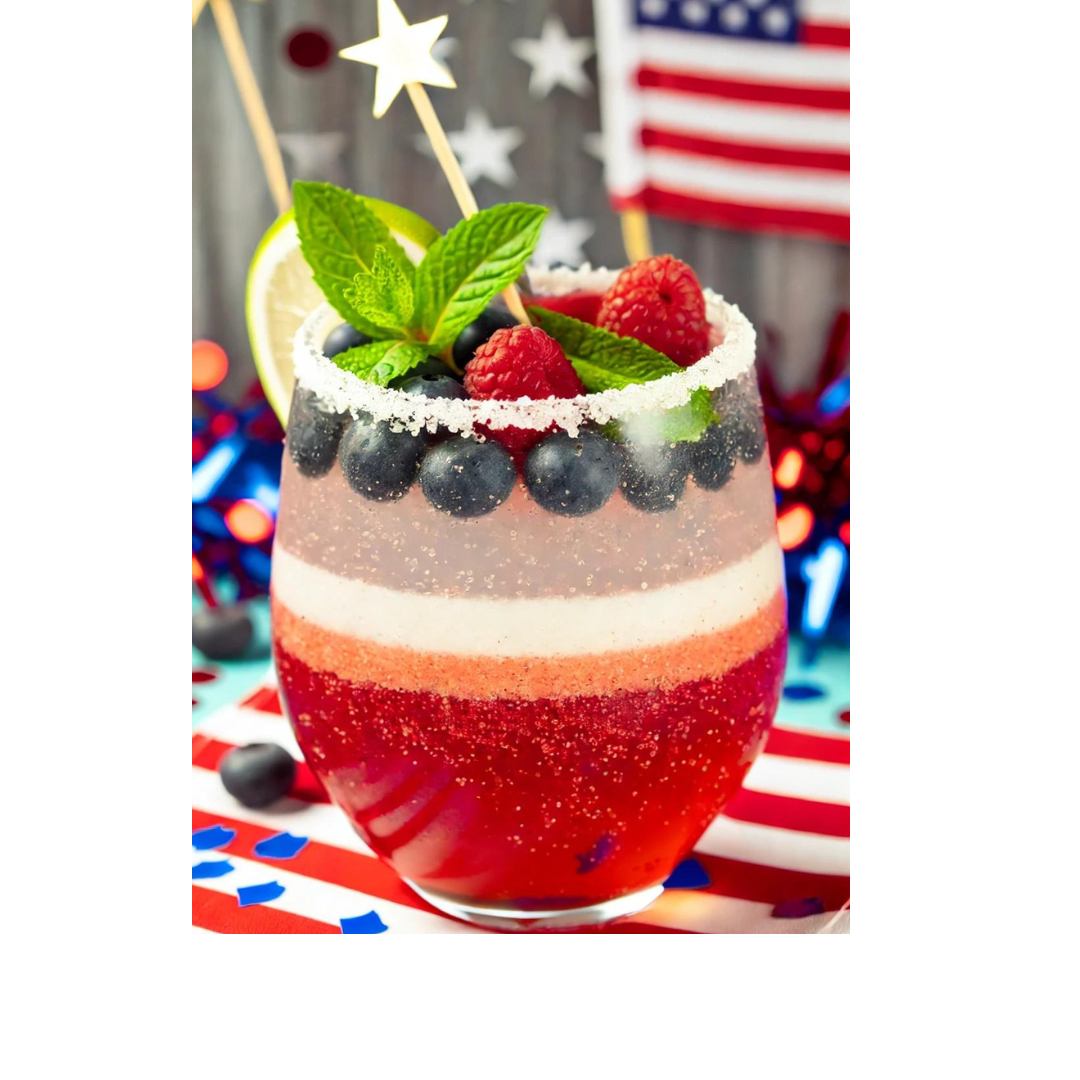 Sparkling Red, White, and Blue Mocktail