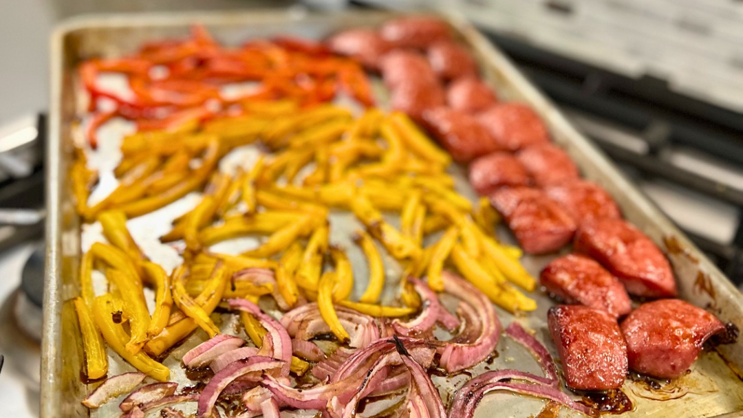 Image of Sheet Pan Sausage and Peppers