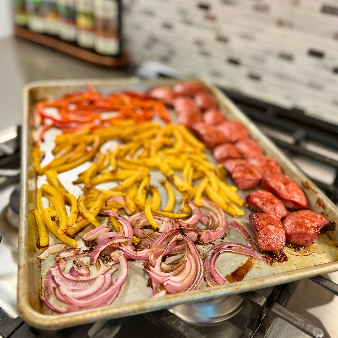 Sheet Pan Sausage and Peppers