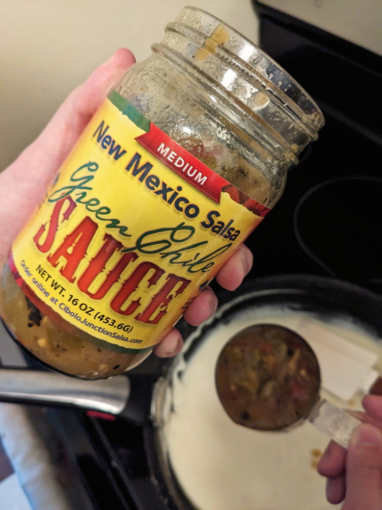 Image of Stir in the New Mexico Salsa Hatch Green Chile Sauce...