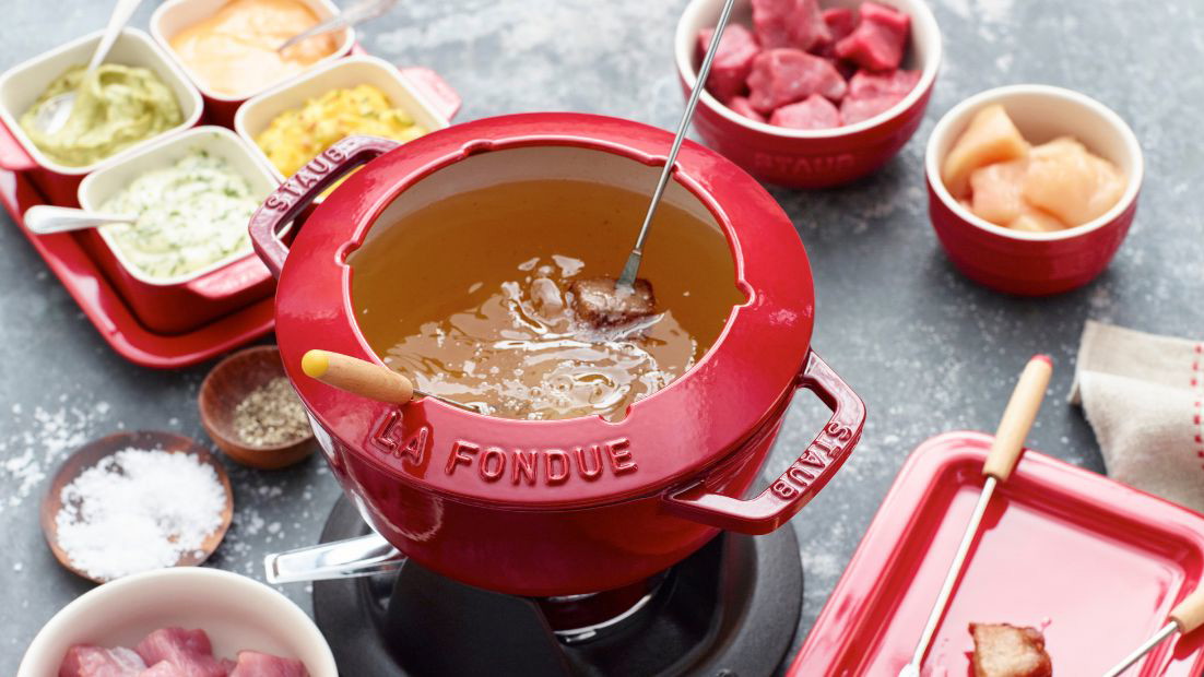 Image of Broth Fondue with Dipping Sauces