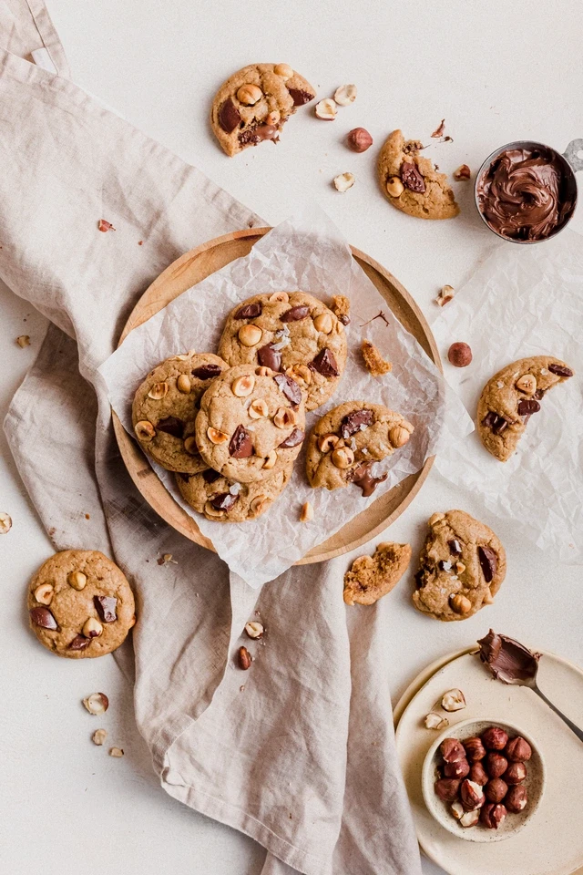 Galletas de avellana con centro de nutella