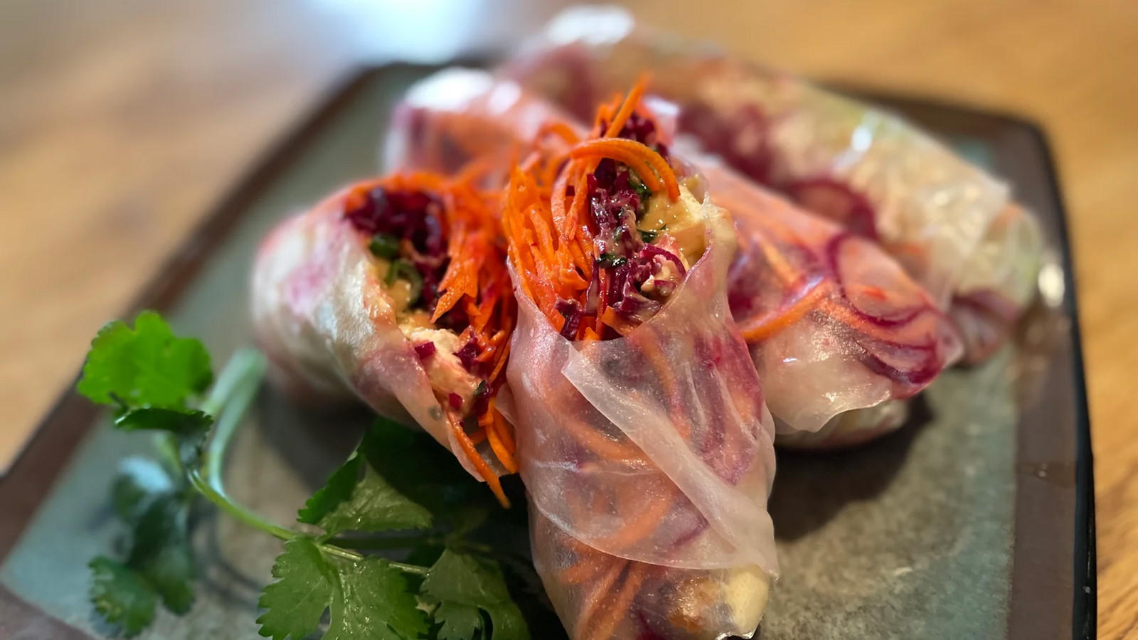 Thai wraps on a plate