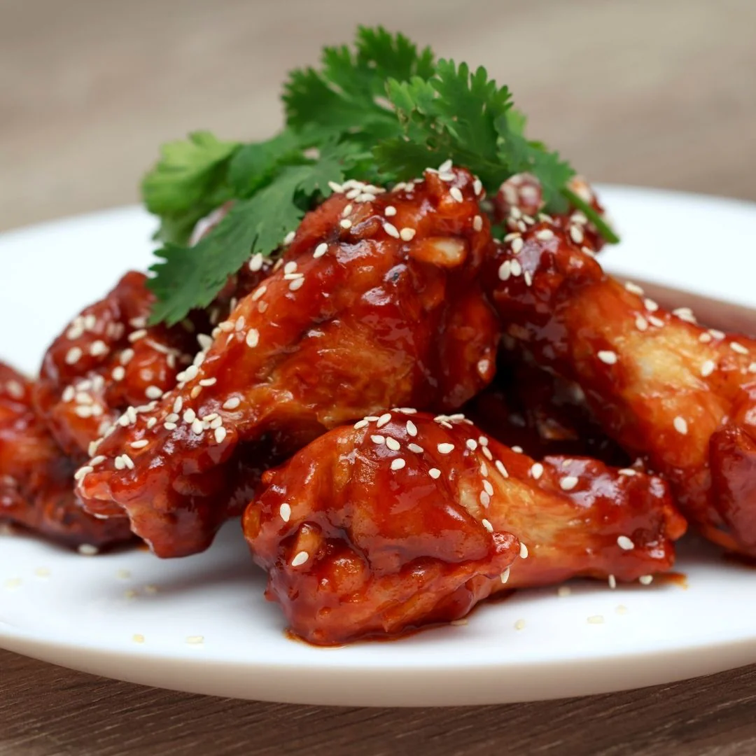 Image of Spicy, Sweet & Sour Mango Chicken Wings - Air Fried or Baked!
