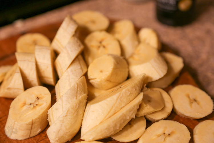 Image of Slice the plantains crosswise to get a good amount of surface area. I like them about ¾ of an inch thick. 