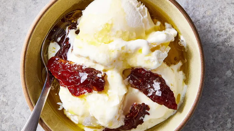 Image of Ice Cream with Seared Dates, Olive Oil and Sea Salt