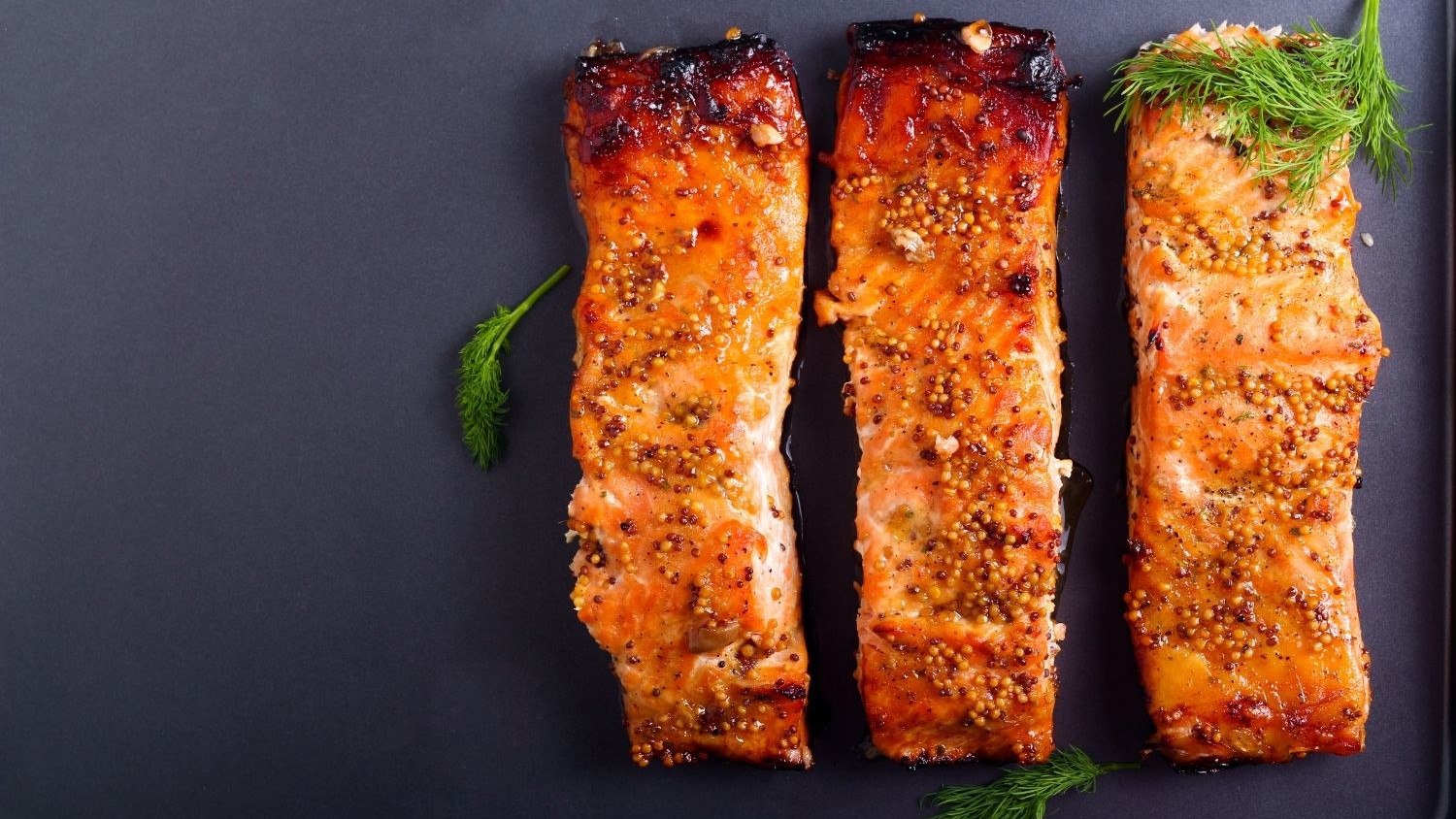 Image of Grilled salmon with honey-mustard glaze