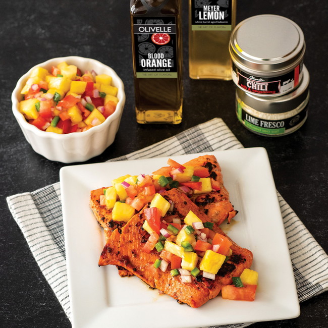 Image of Sweet Chili Citrus Salmon And Pineapple Salsa