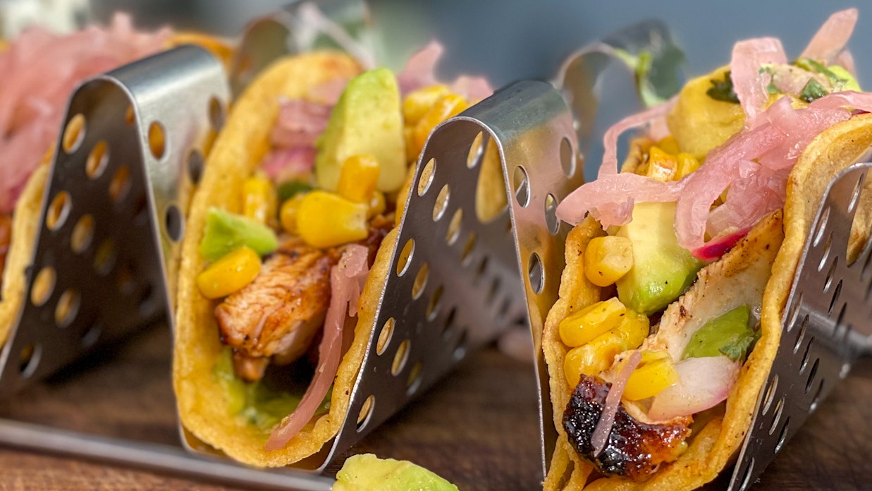 Image of BBQ Chicken Tacos with Corn Salsa