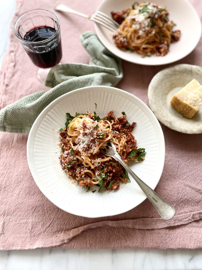 Image of SPAGHETTI MED ”KØDFRI” BOLOGNESE!