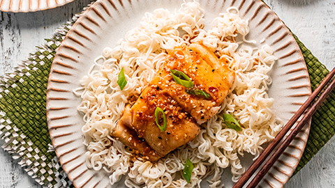 Image of Ginger Soy Sablefish over Ramen Noodles