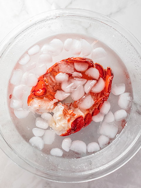 Image of Remove lobster tails from water and immediately place in an...