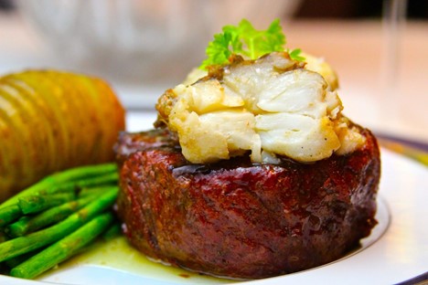 Snake River Farms Surf & Turf: Smoked Ribeye Filets with Butter-Poached Lobster