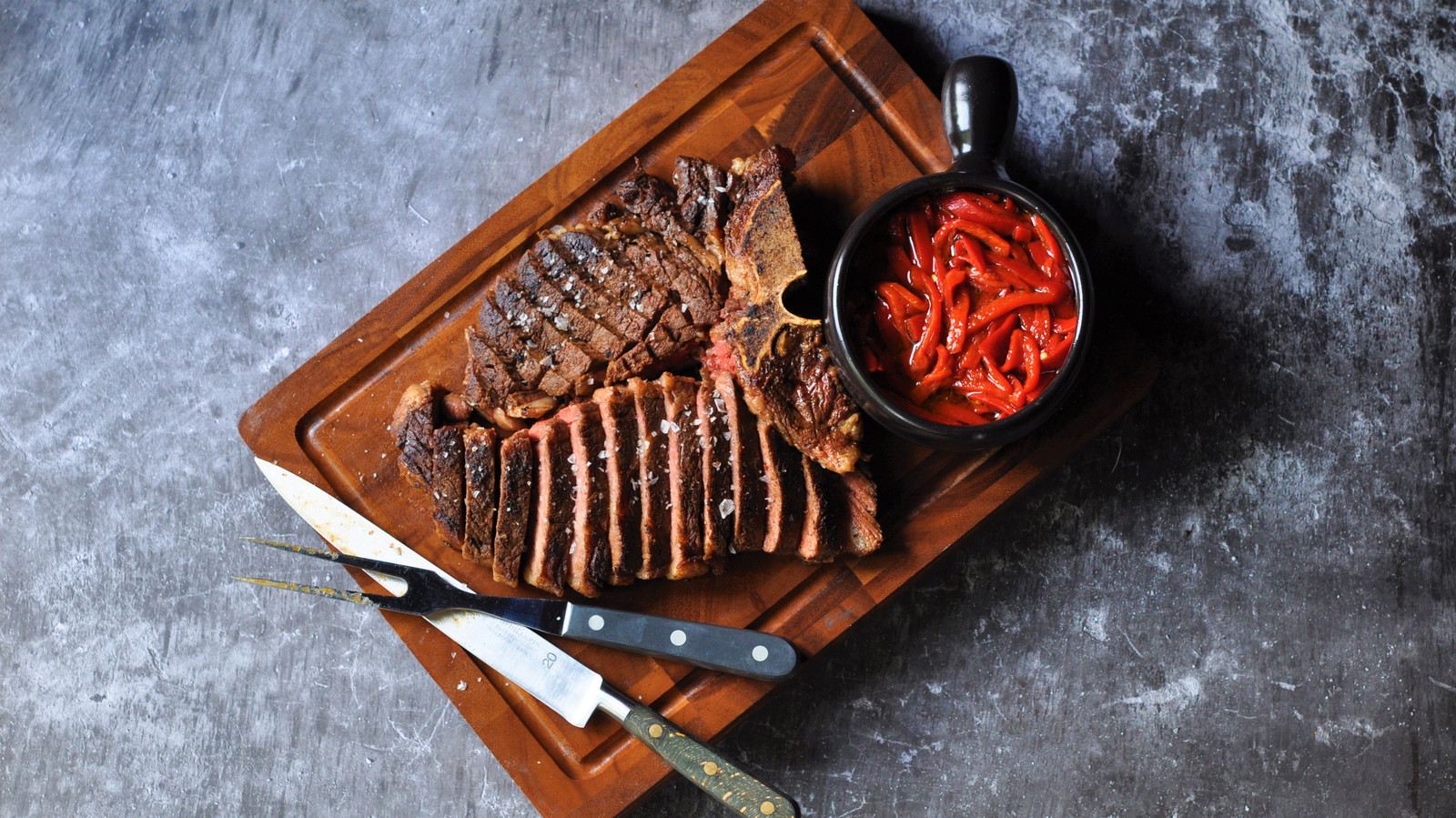 Image of Sous Vide Porterhouse with Spanish Piquillo Pepper Salad