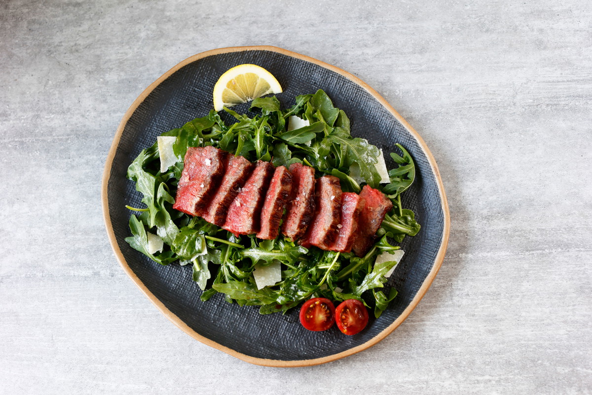 Tuscan-Style NY Strip with Arugula Salad