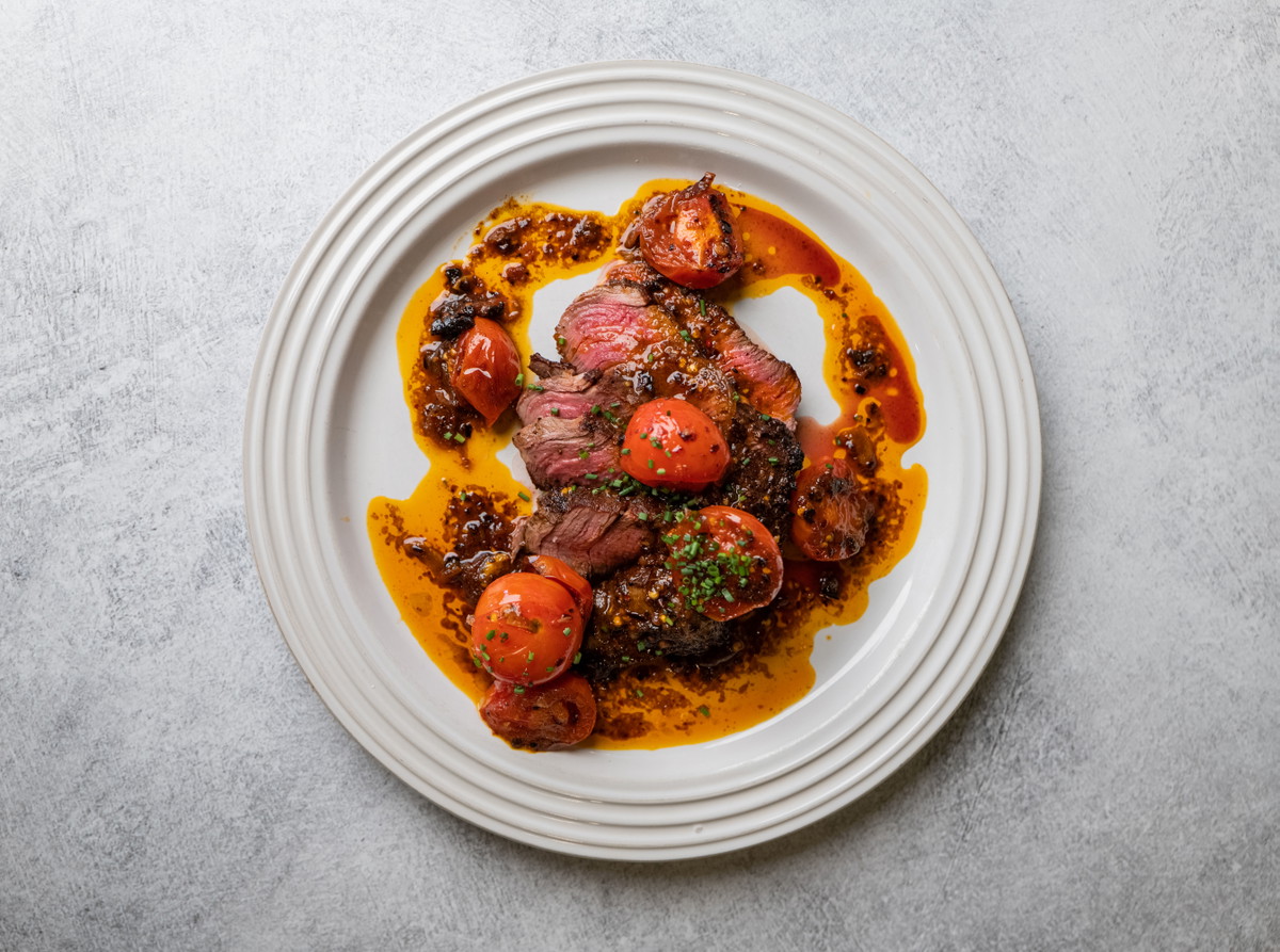 Filet Mignon with Blistered Tomato & Chili Garlic Crisp