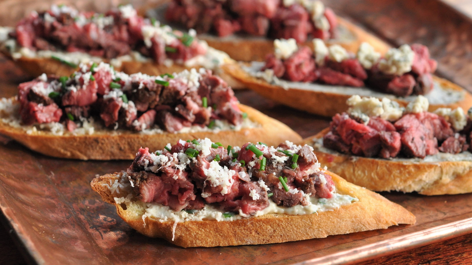 Image of Rolled Cap of Ribeye Crostini – Two Ways