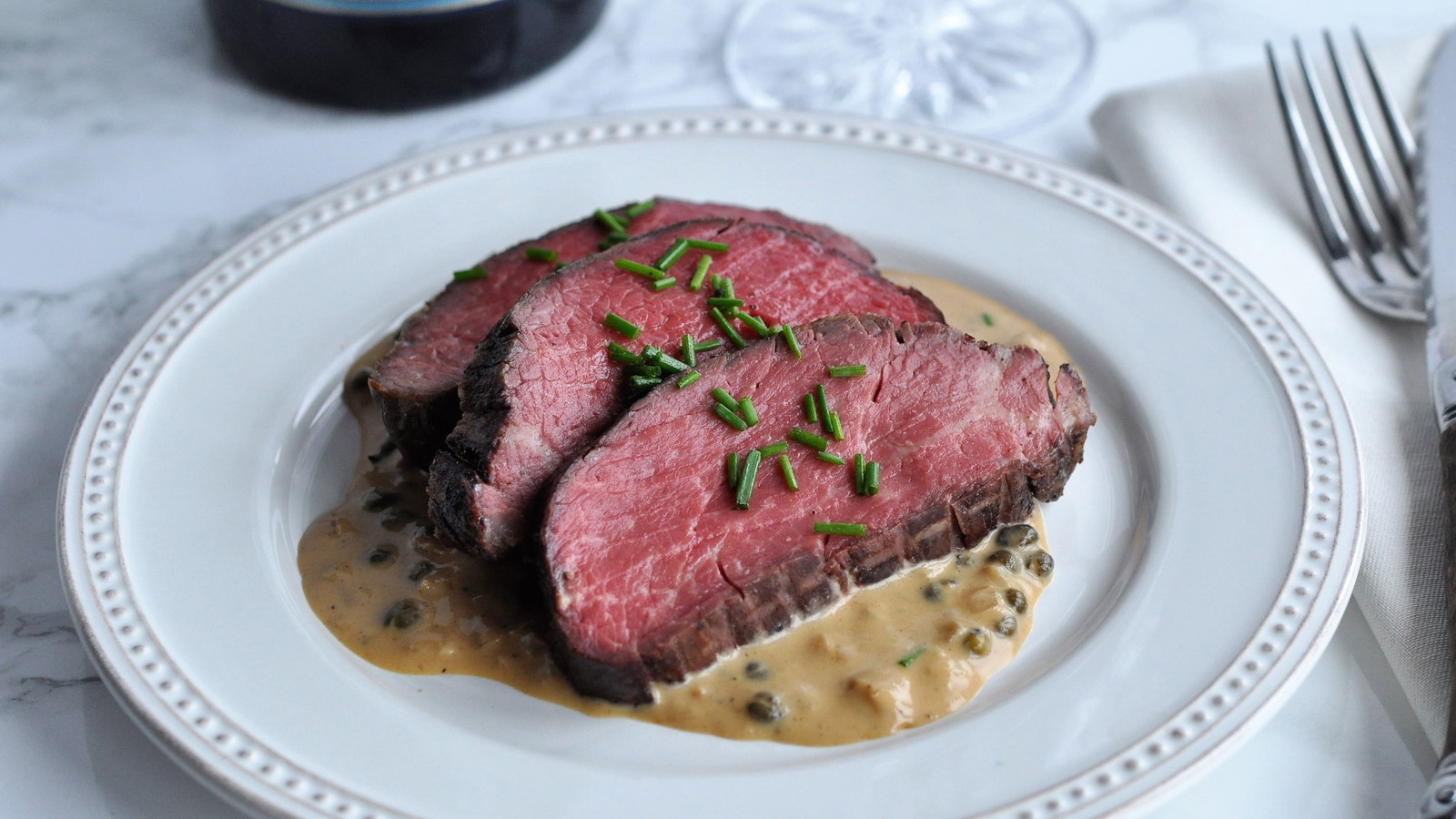 Image of Tenderloin Roast with Brandy Peppercorn Sauce