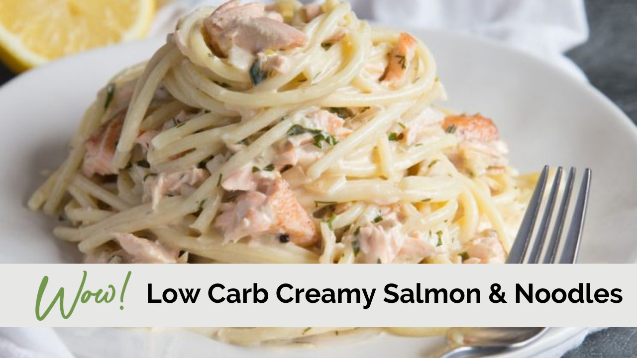 Image of Low Carb Creamy Salmon and Noodles