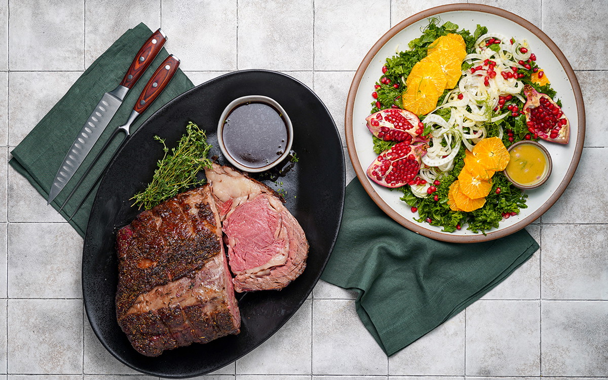 Oven Roasted Prime Rib with Red Wine Sauce