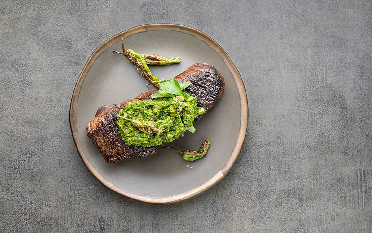American Wagyu Zabuton with Shishito Salsa
