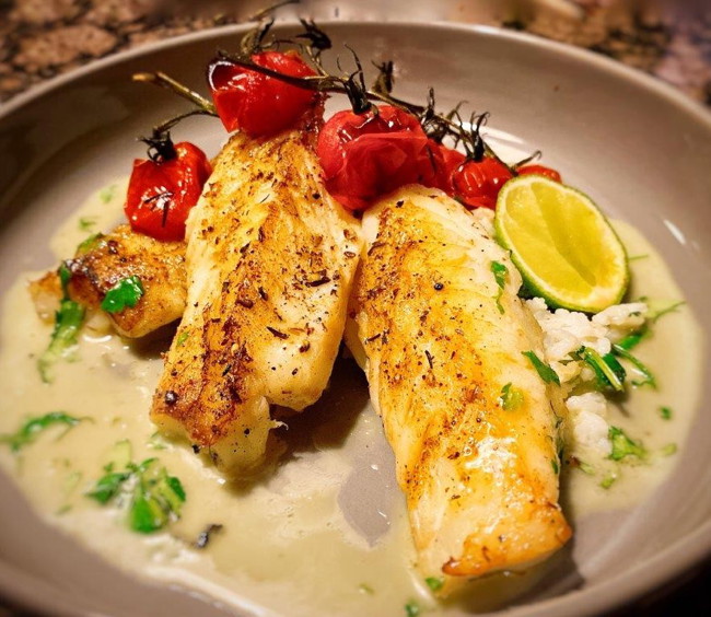 Image of Salt & Pepper Cod with Cilantro Vinaigrette 