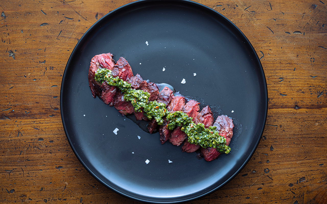 Grilled Hanger Steak with Chimichurri