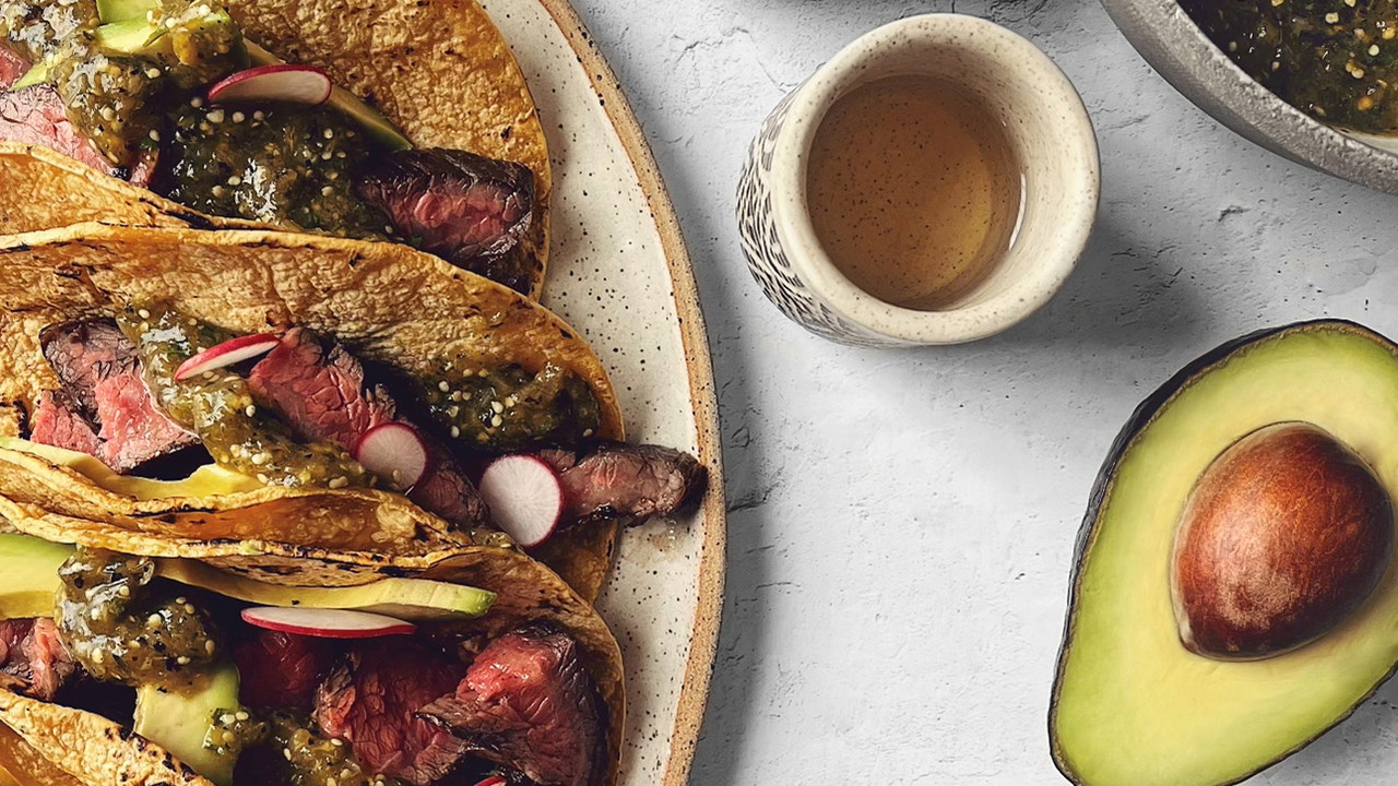 Image of Tequila Lime Flank Steak Tacos