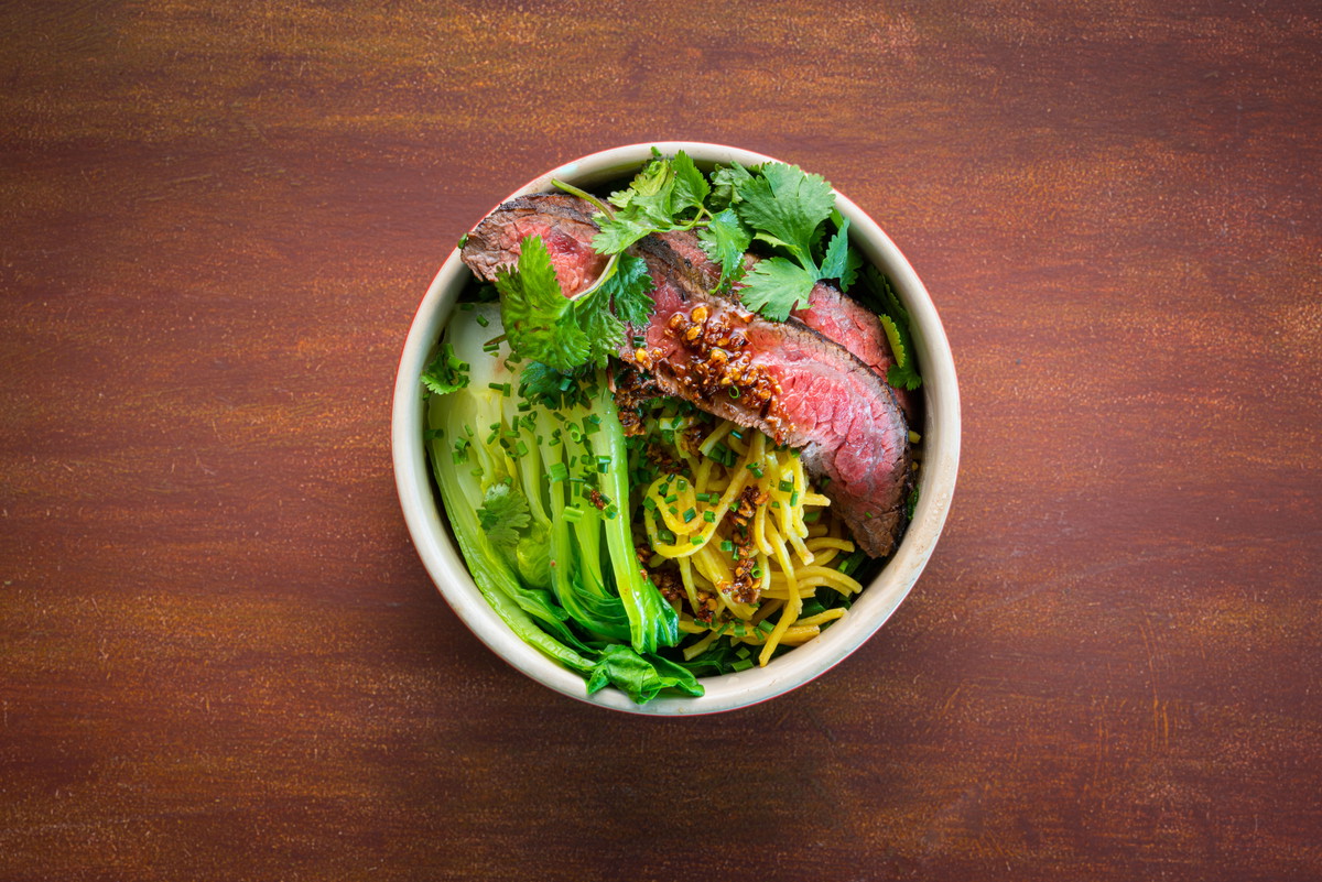 Five Spice Flank Steak with Chinese Noodles