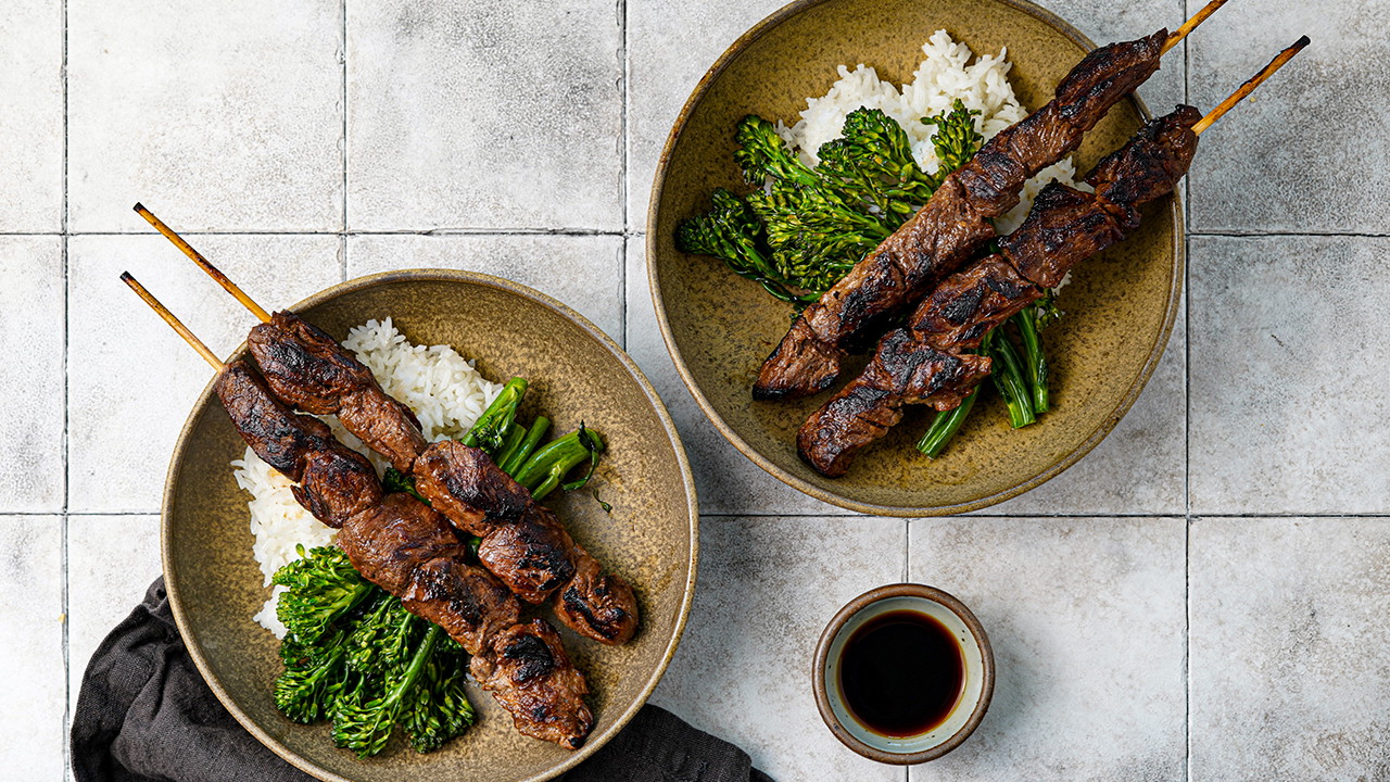 Image of Miso Ginger Bavette Kebabs