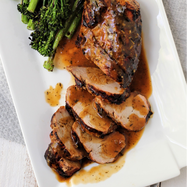 Image of Date Night Grilled Pork Tenderloin with Demi-Glace