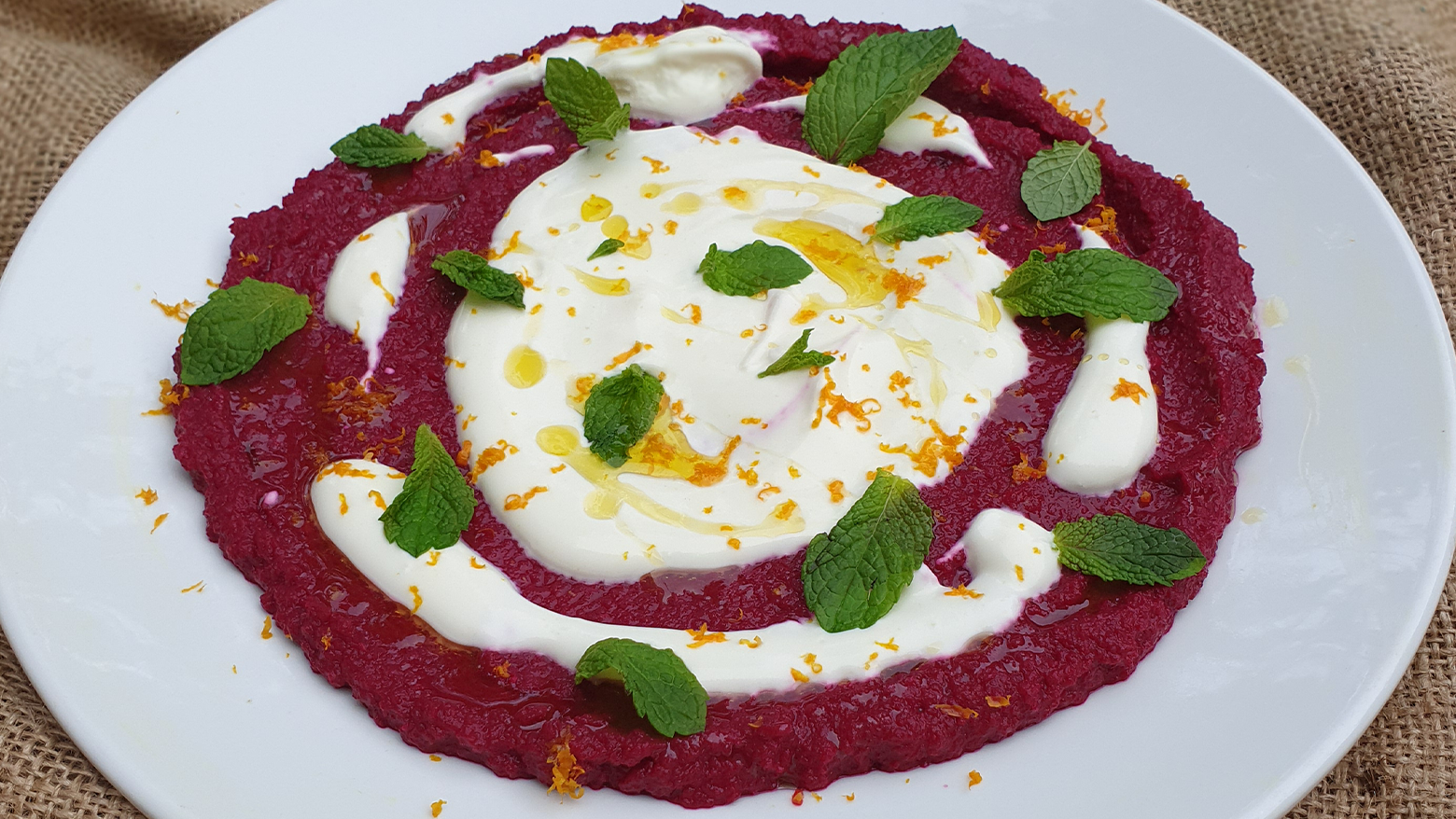 Baby Beetroot Spiced Hummus with Creamy Yoghurt-image