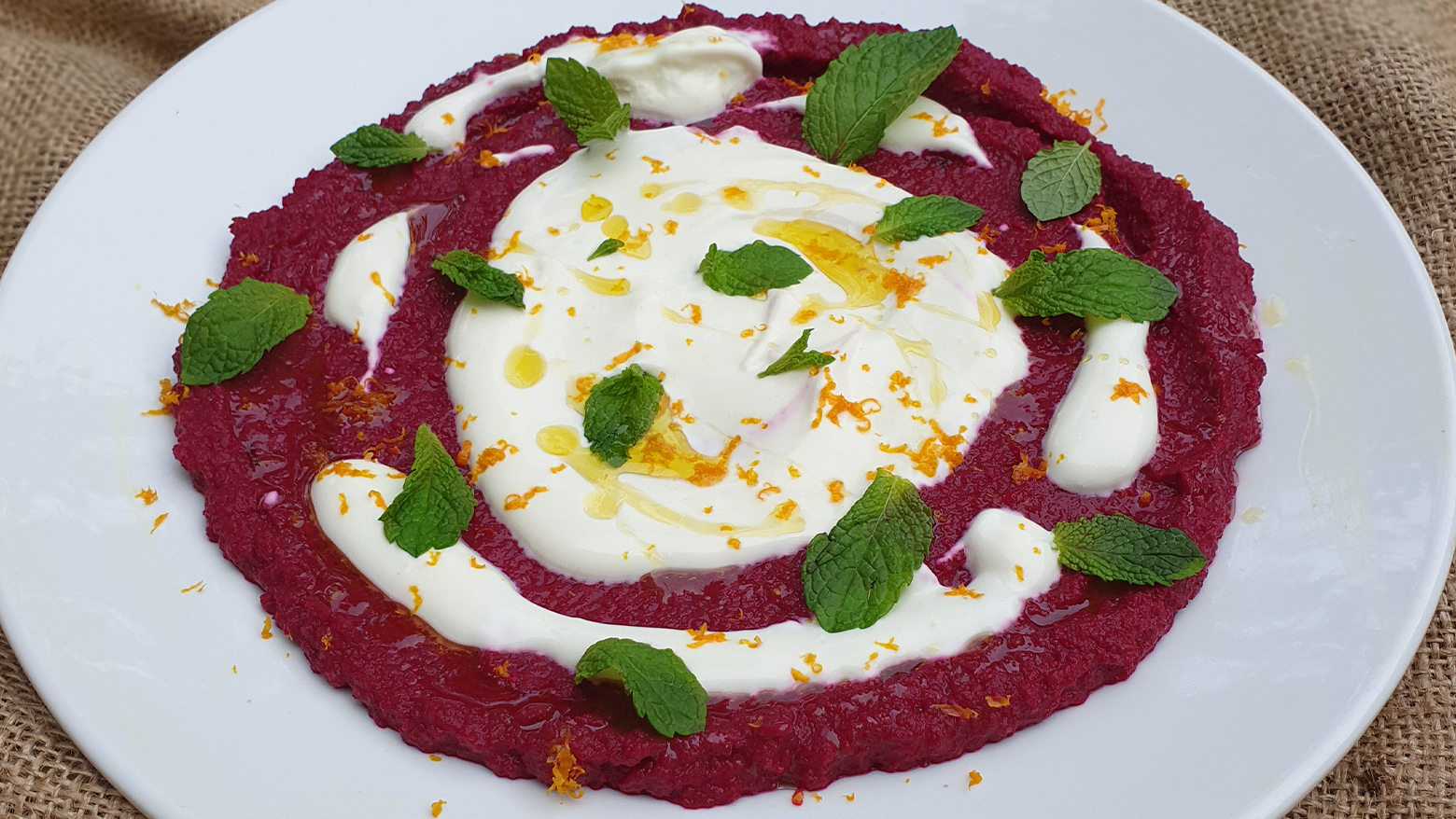 Image of Baby Beetroot Spiced Hummus with Creamy Yoghurt