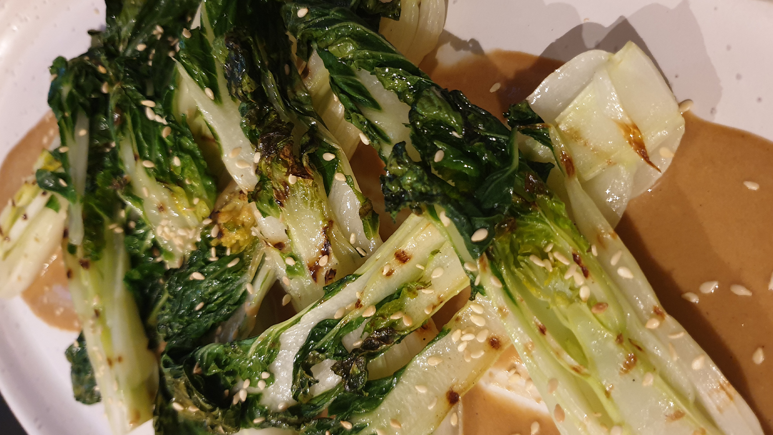  Charred Bok Choy with Miso and Ginger Dressing-image
