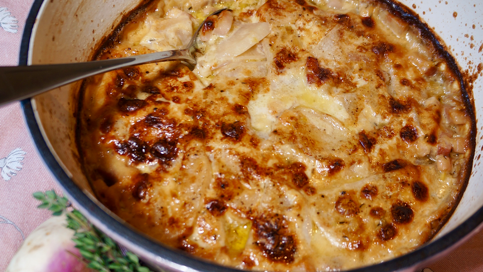 Image of Leek, Turnip and Bacon French Tartiflette