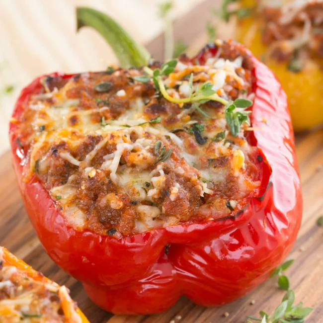 Image of Savory Provencal Orzo Stuffed Peppers