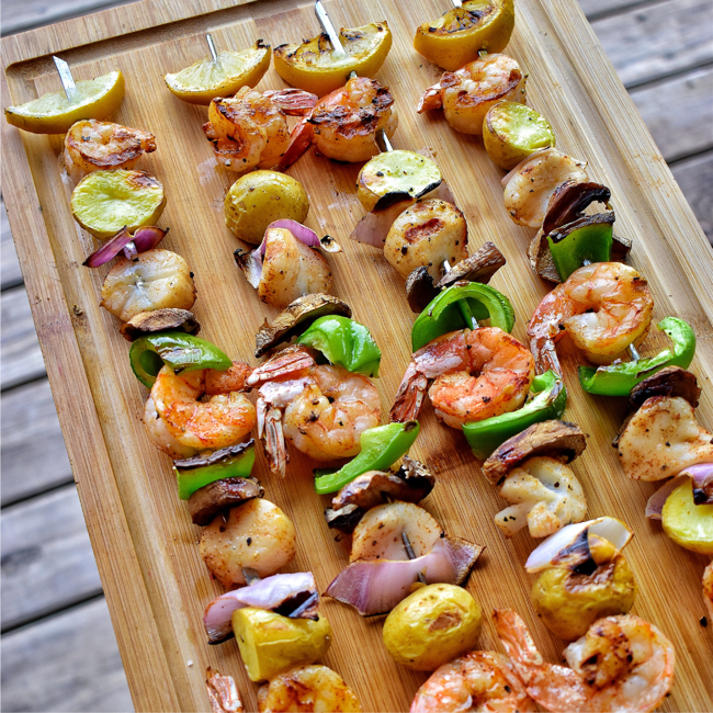 Image of White Wine & Citrus Shrimp & Scallop Kabobs