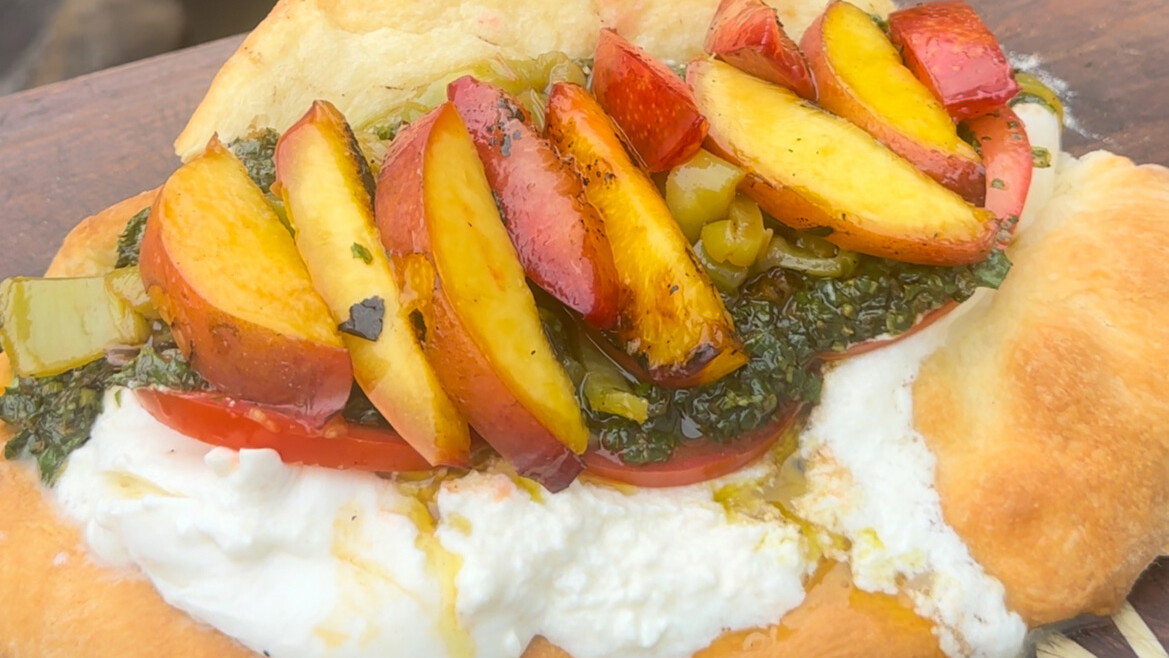 Image of Grilled Stone Fruit & Burrata Pizza Sandwich 