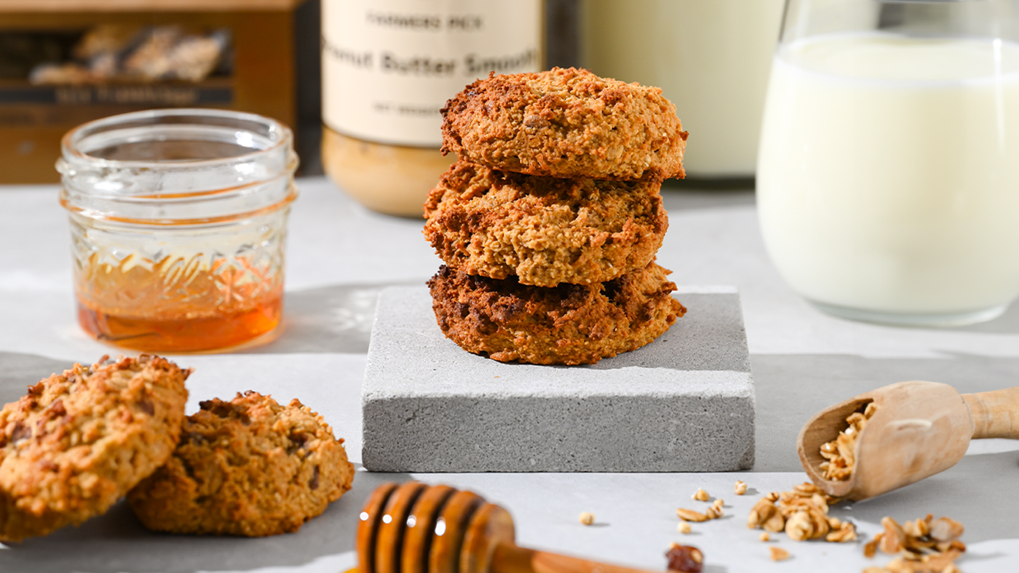 Peanut Butter Granola Honey Cookies-image