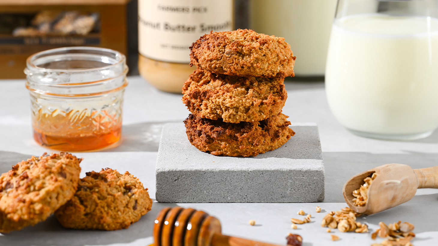 Image of Peanut Butter Granola Honey Cookies