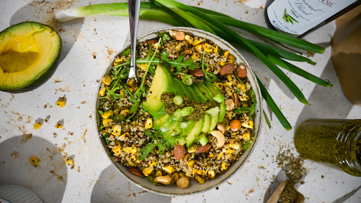 Crunchy Quinoa Pesto Salad-image