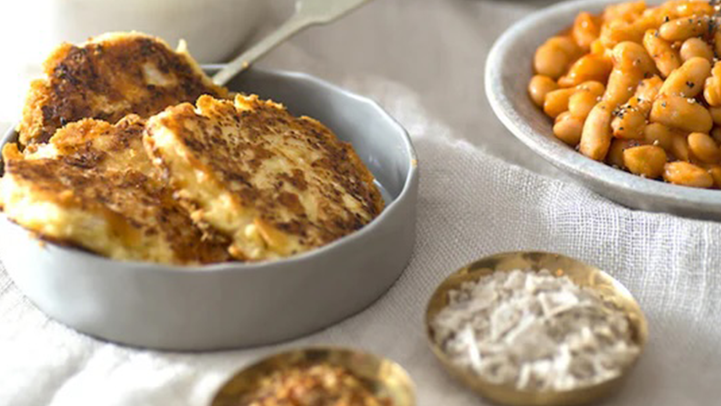 Image of Cauliflower Hash Browns with Creamy Parmesan Caesar Dressing