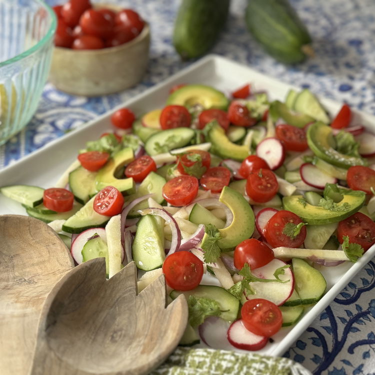 Image of Drizzle with vinaigrette. Sprinkle with fresh cilantro leaves and a...