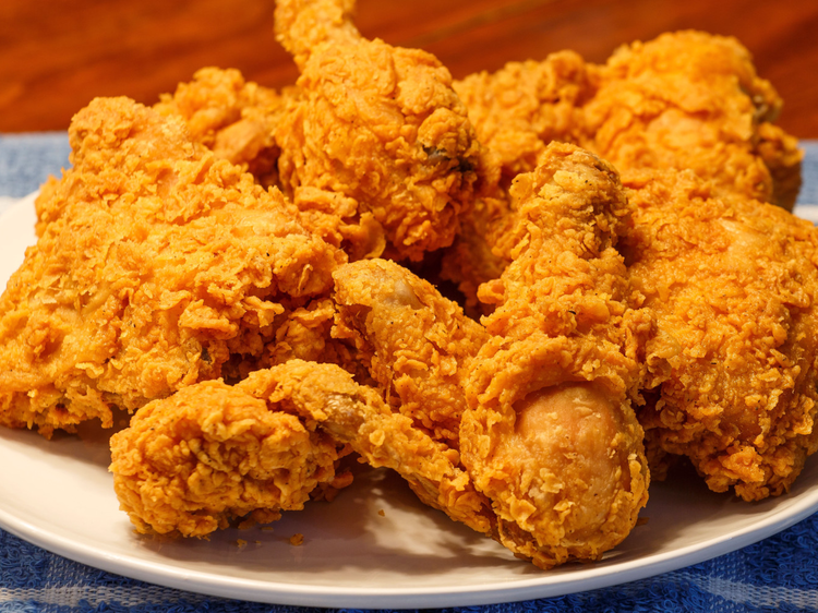Image of You can double-dip the chicken pieces if you want your fried chicken with a thicker coating. After being first coated in cassava flour, the chicken is then re-dipped in the beaten eggs and again coated with the flour mixture. This...