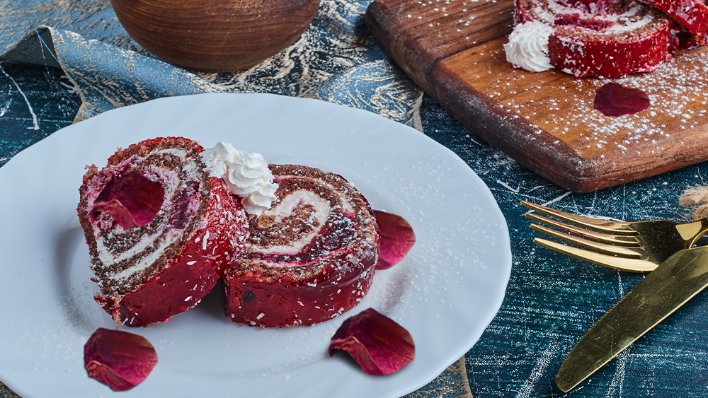 Image of Rose petal and beetroot shortbread