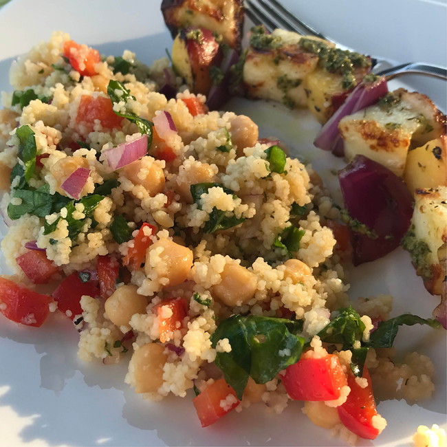 Image of Couscous Salad with Honey Basil Vinaigrette
