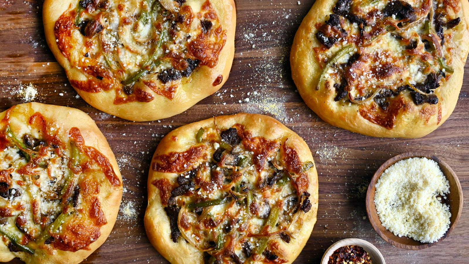 Image of Mini Philly Cheesesteak Pizzas